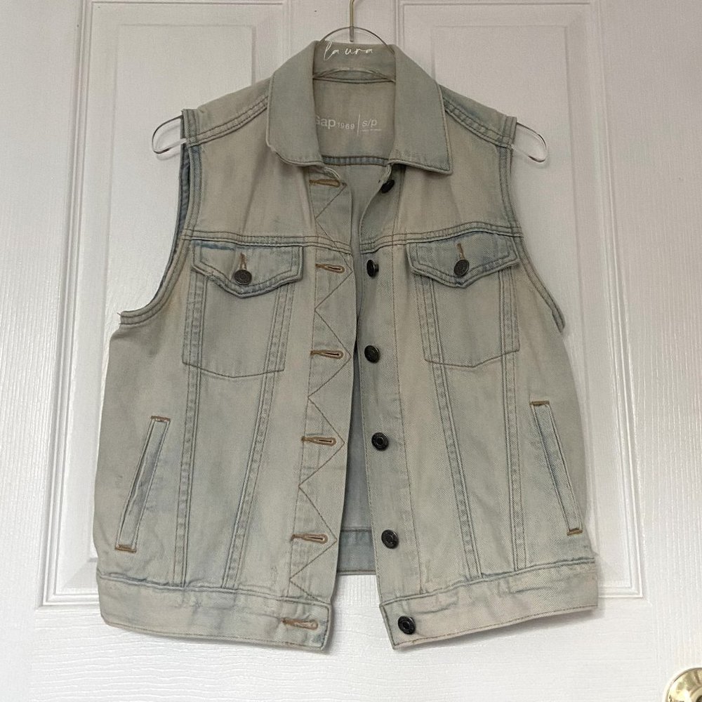 Gap Light Wash Denim Vest